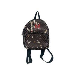 Kakegurui Yumeko & Kirari Black Checkered Cards Anime Casual Mini Backpack